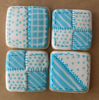 One Dozen Iced Quilt Block Cookies